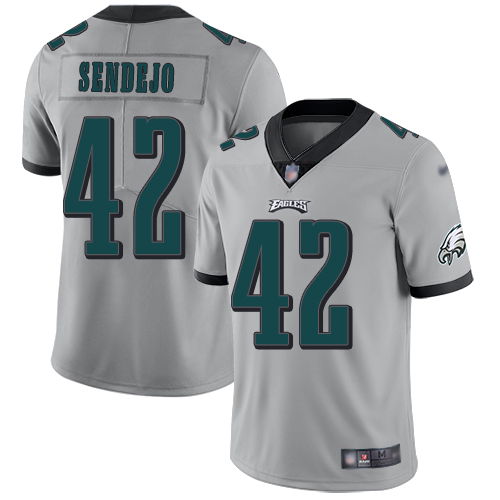 Men Philadelphia Eagles #42 Andrew Sendejo Limited Silver Inverted Legend NFL Jersey Football->philadelphia eagles->NFL Jersey
